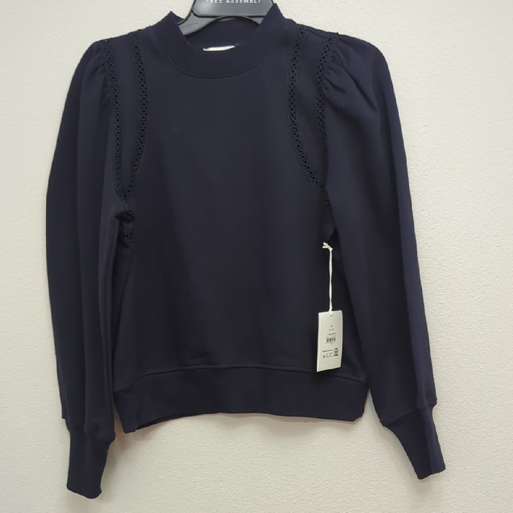 Free Assembly Elegant Navy Blue Women's Top Size Small 4-6
